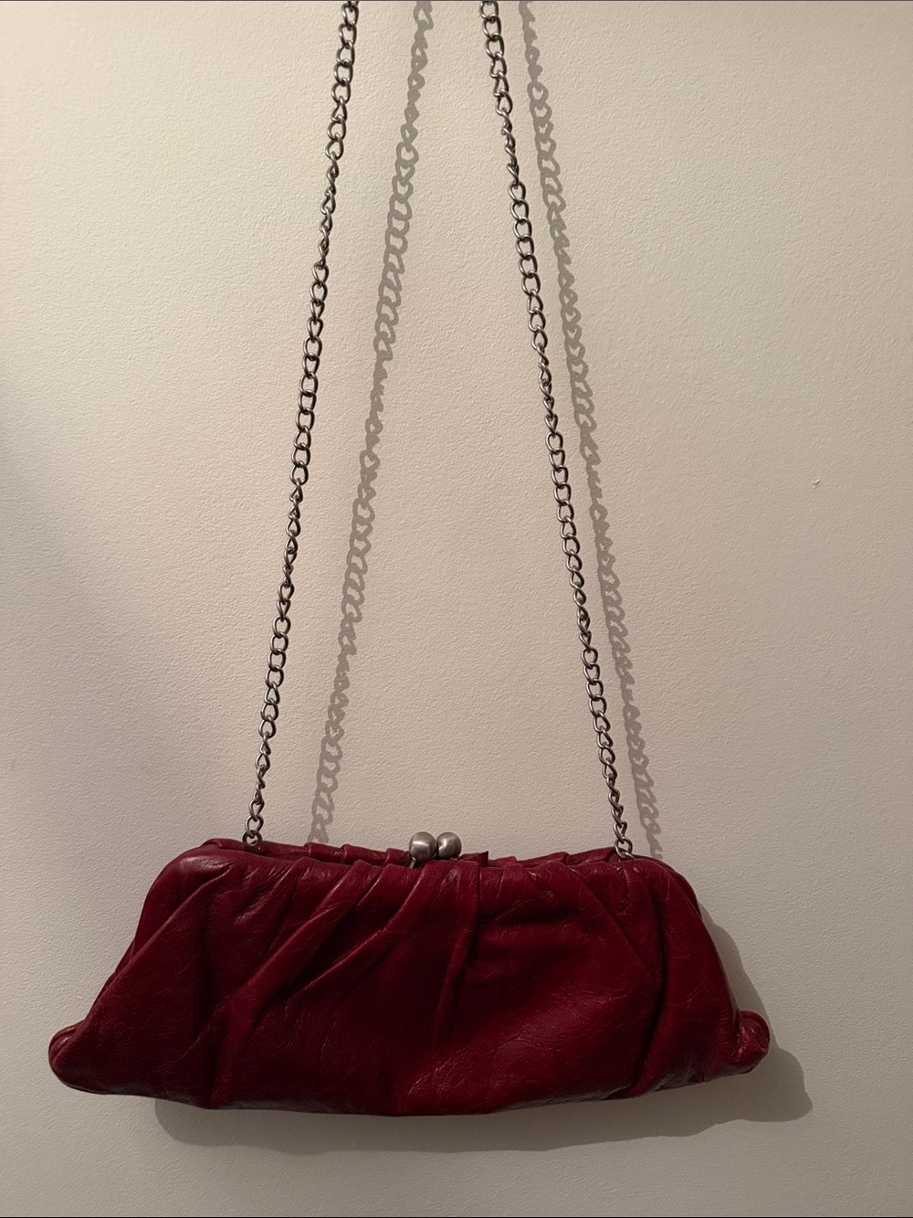Elegant Red Leather Clutch